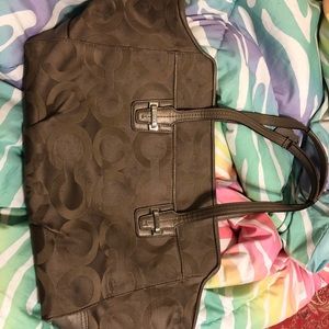 Tan coach purse
